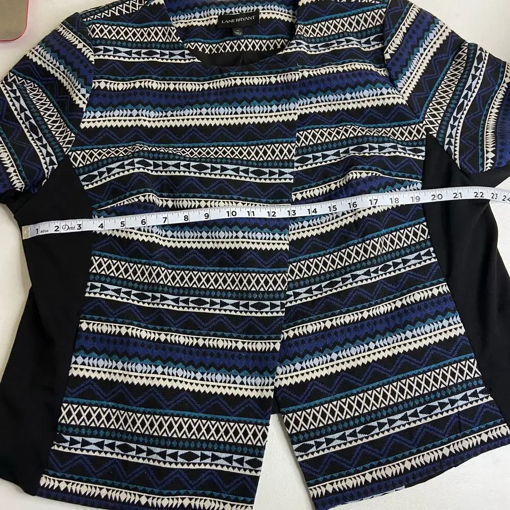 Lane Bryant‎ Tribal Print Jacket Women's 20 Swing Aztec Geometric Career Wear - Picture 8 of 9